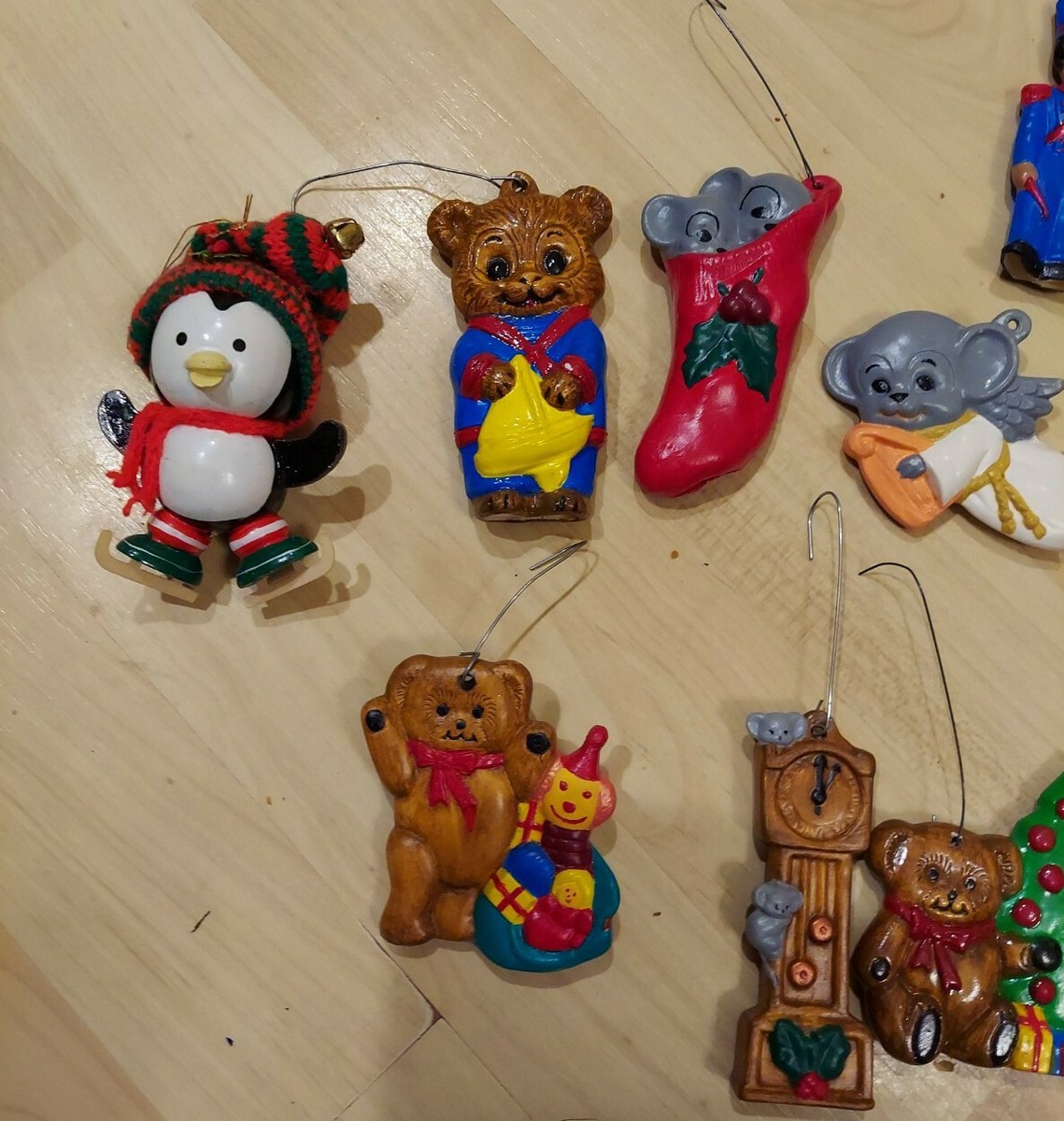 VINTAGE Christmas Ornament LOT Ceramic plastic 13 total | eBay