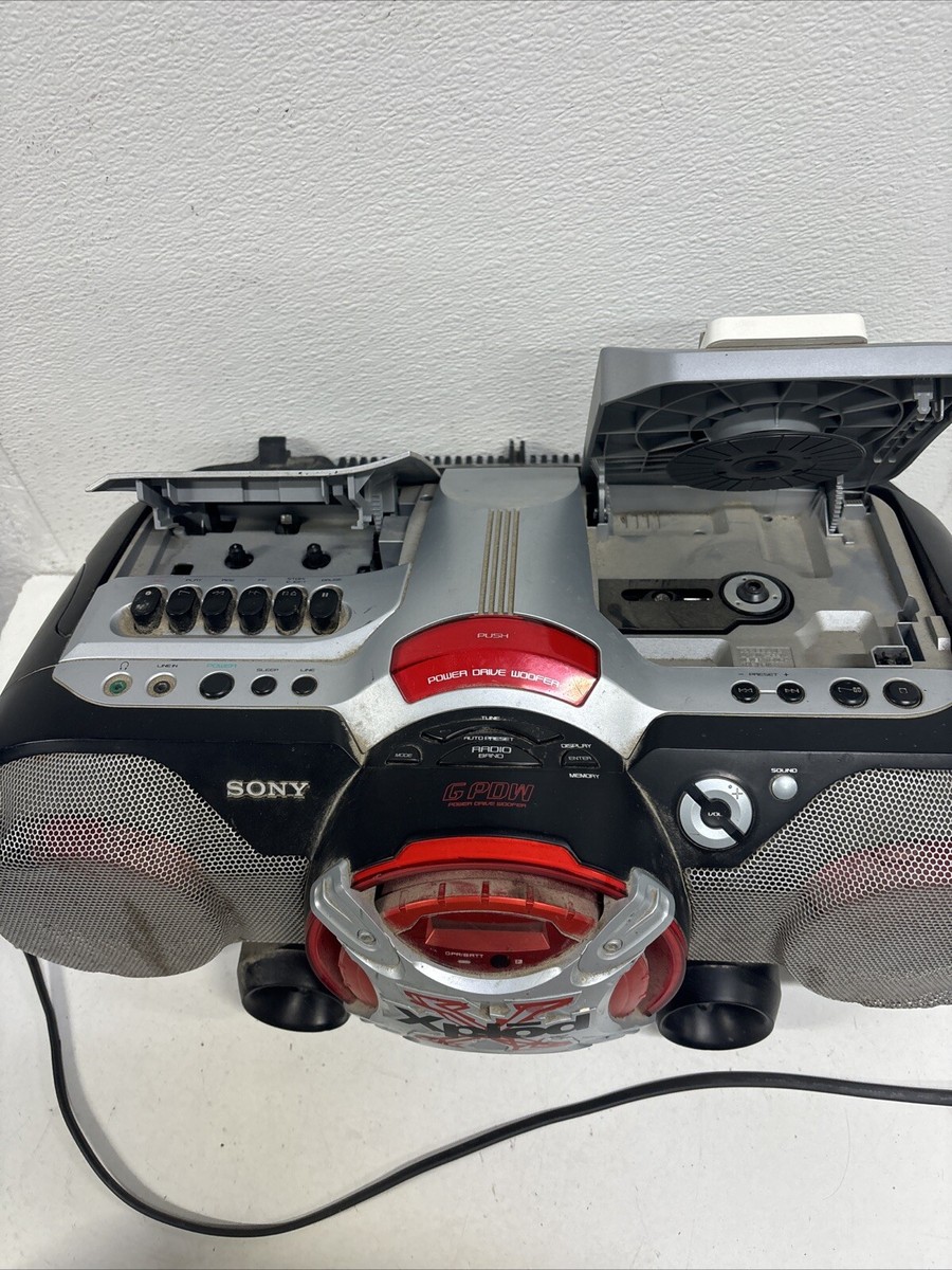 Explod Sony Boom Box Vintage Cassette Tapes And CD Player (broken