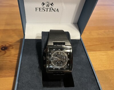 Defekt Festina Pulsar Männer Prestigeuhr AnalogQuarz mit Leder Armband Mod F12