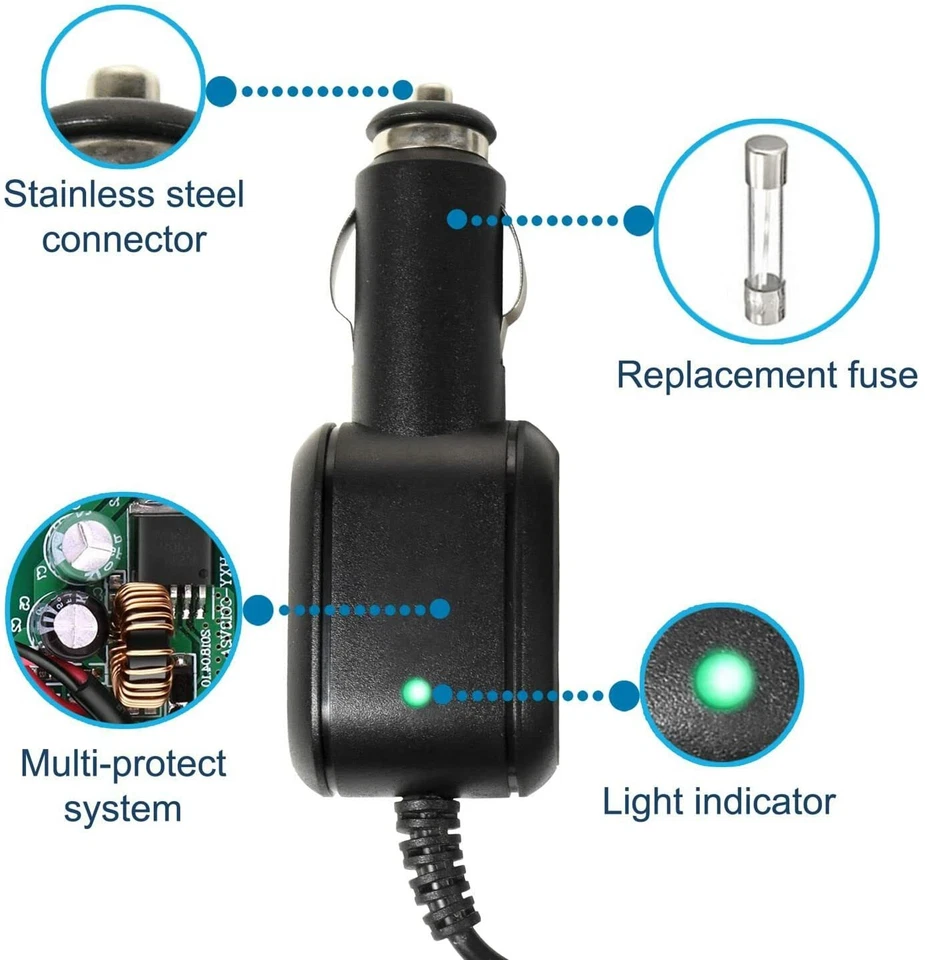 Chargeur De Voiture HQRP Compatible Avec Garmin GPSMAP 376C 378 GPS - Photo 2/4