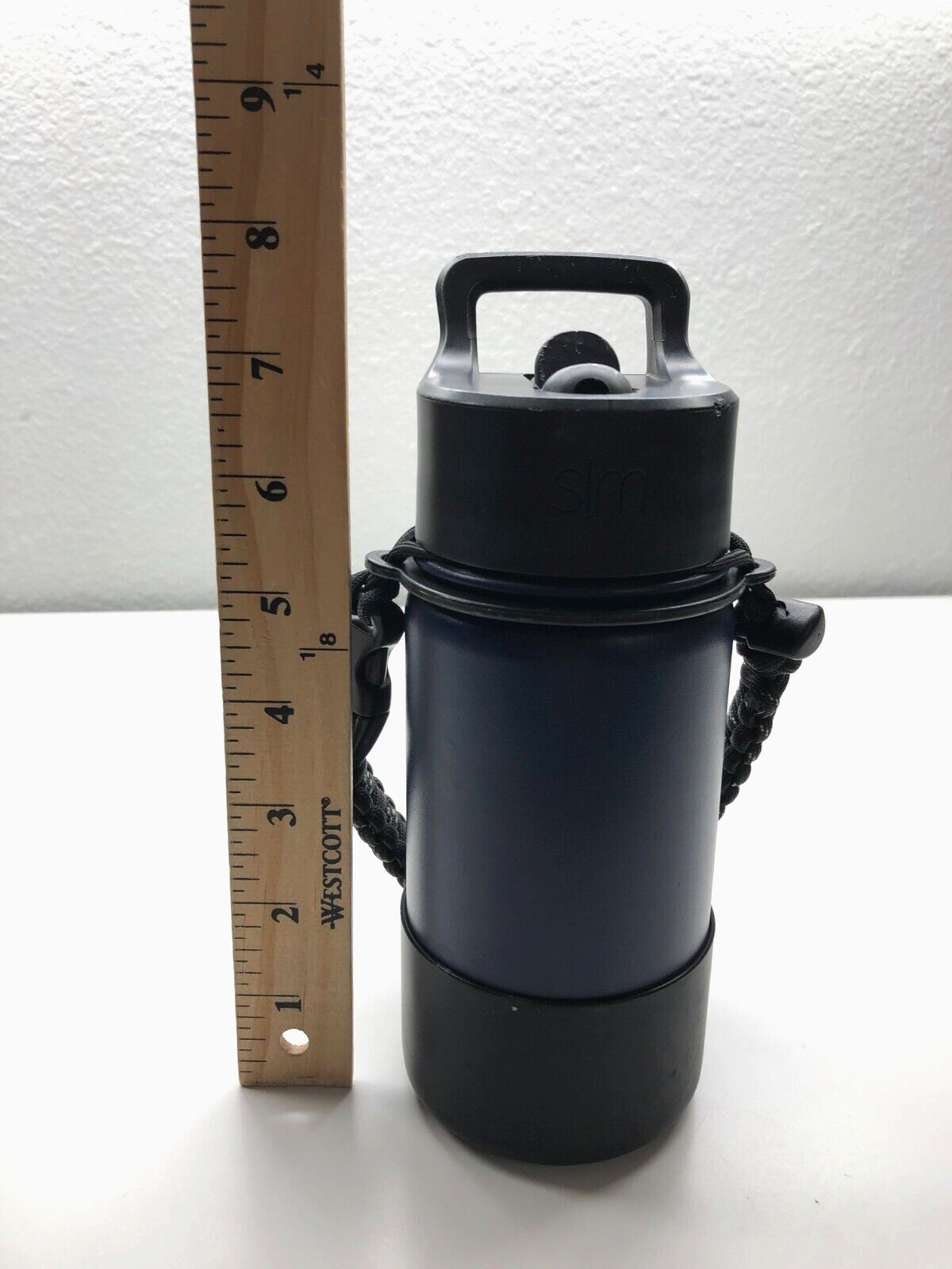 SimpleModern Summit Water Bottle Kids 14 oz Blue Boot Straw Lid Braided Handle