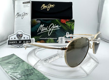 MAUI JIM PISCES MJ H548N-16 GOLD TITANIUM HCL BRONZE POLARIZED ROUND SUNGLASSES