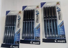 15-Pack Pilot Precise V7 0.7mm Fine Black Liquid Ink Rolling Ball Pens Brand New