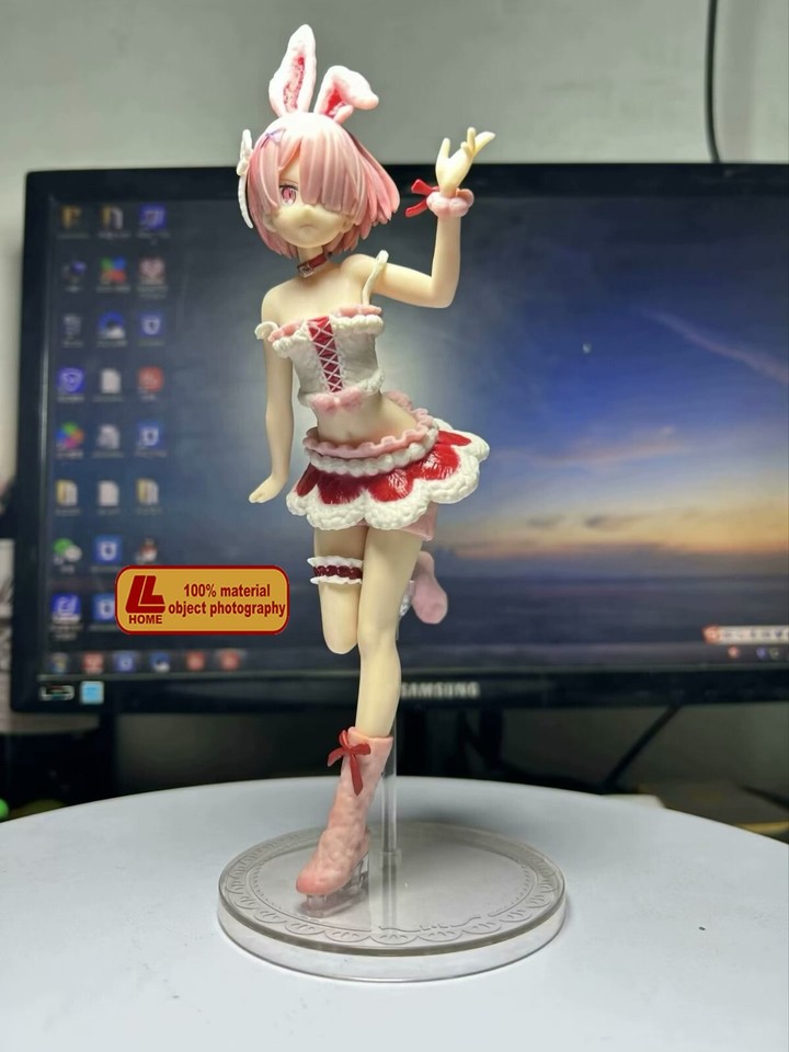 Anime Re Rem Ram bunny rabbit girl cute 2pcs PVC action Figure Toy Doll