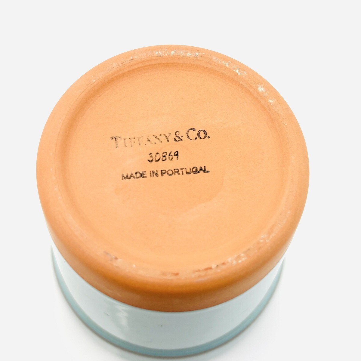 Tiffany & Co New York Terra-Cotta Terracotta Blue Glazed Flower