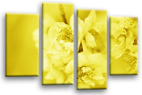 Floral Wall Art Yellow Living Room Bedroom Framed Canvas Picture Ready to Hang - Picture 3 of 5