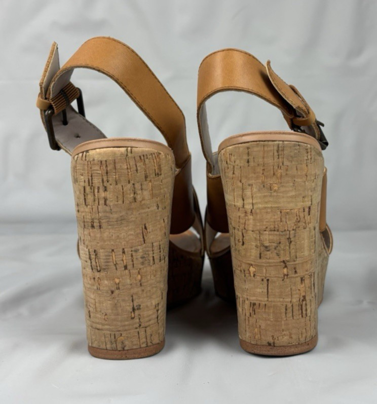 HINGE Leather Slingback Platform Wedge Sandals Wo… - image 8