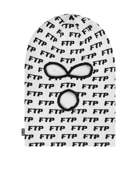 FTP ALLOVER LOGO SKI MASK (WHITE)