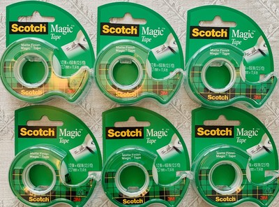 3M Scotch Magic Tape w/ Refillable Dispenser 1/2In X 450In (12.5 YD) 6 Total Lot