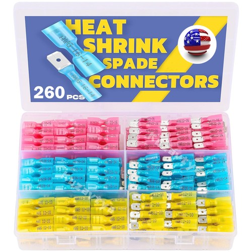 100/500Pcs Female Spade Electronics Wire Connectors Heat Shrink Crimp Terminals - Picture 19 of 25