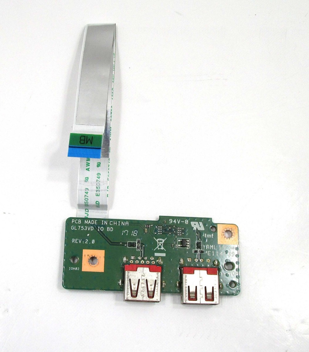 ASUS GL753V Laptop Replacement USB I/O Board Assembly 60NB0DM0 