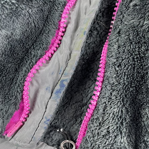 The North Face Jacket Girls Large Black Fuzzy Fleece Pink Zip READ DESCRIPTION - Picture 17 of 19
