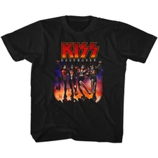 Kids Kiss Destroyer Black Rock and Roll Music Band Shirt