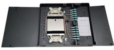 24 Fiber Wall Mount w/ LC/OM3 Adapters, 50/125 Multimode Pigtails  Splice Tray