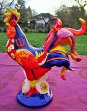 Figurine vintage Coq de Sharon Neuhaus faïence Angleterre Vintage figurine Coq d