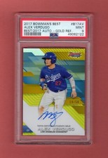 ALEX VERDUGO 2017 BOWMAN'S BEST of 17 GOLD AUTOGRAPH ON CARD PROSPECT / 50 PSA 9