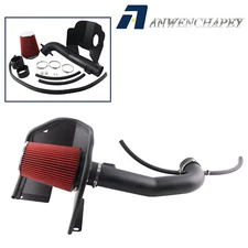 For Chevy GMC 14-18 1500 5.3L 6.2L V8 Cold Air Intake System Black Heat Shield