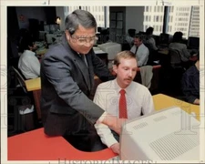 1987 Press Photo Richard Murray and Don Ingham of System One-Texas Air Computer