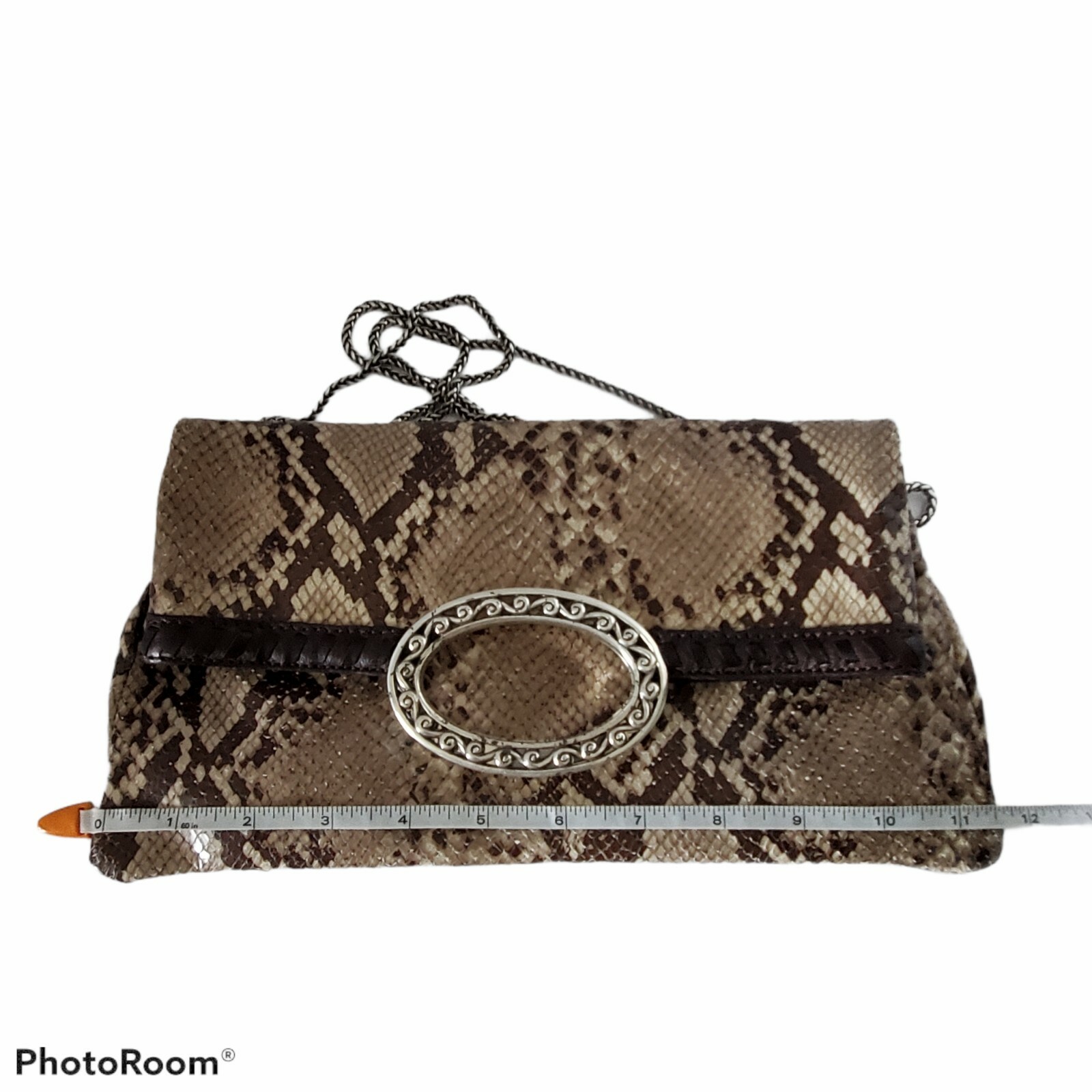Brighton Python Snakeskin Convertible Handbag Clu… - image 5