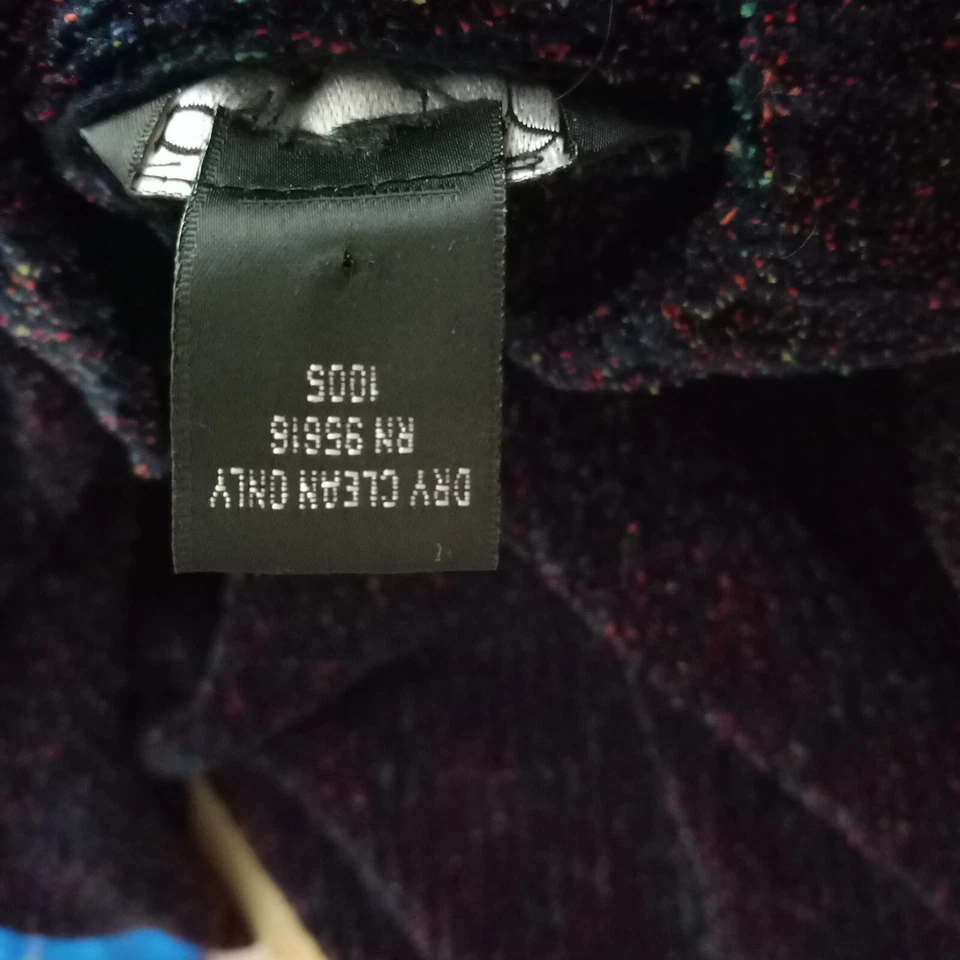 Suéter Pullover Rafaella Vintage Para Mujer Medio Púrpura Multi Abstracto Cuello Simulado Foto 4 de 4