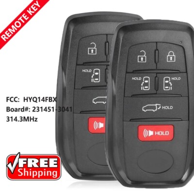2X For 2021-2023 TOYOTA SIENNA Smart Keyless Remote Fob HYQ14FBX+NEW KEY INSERT