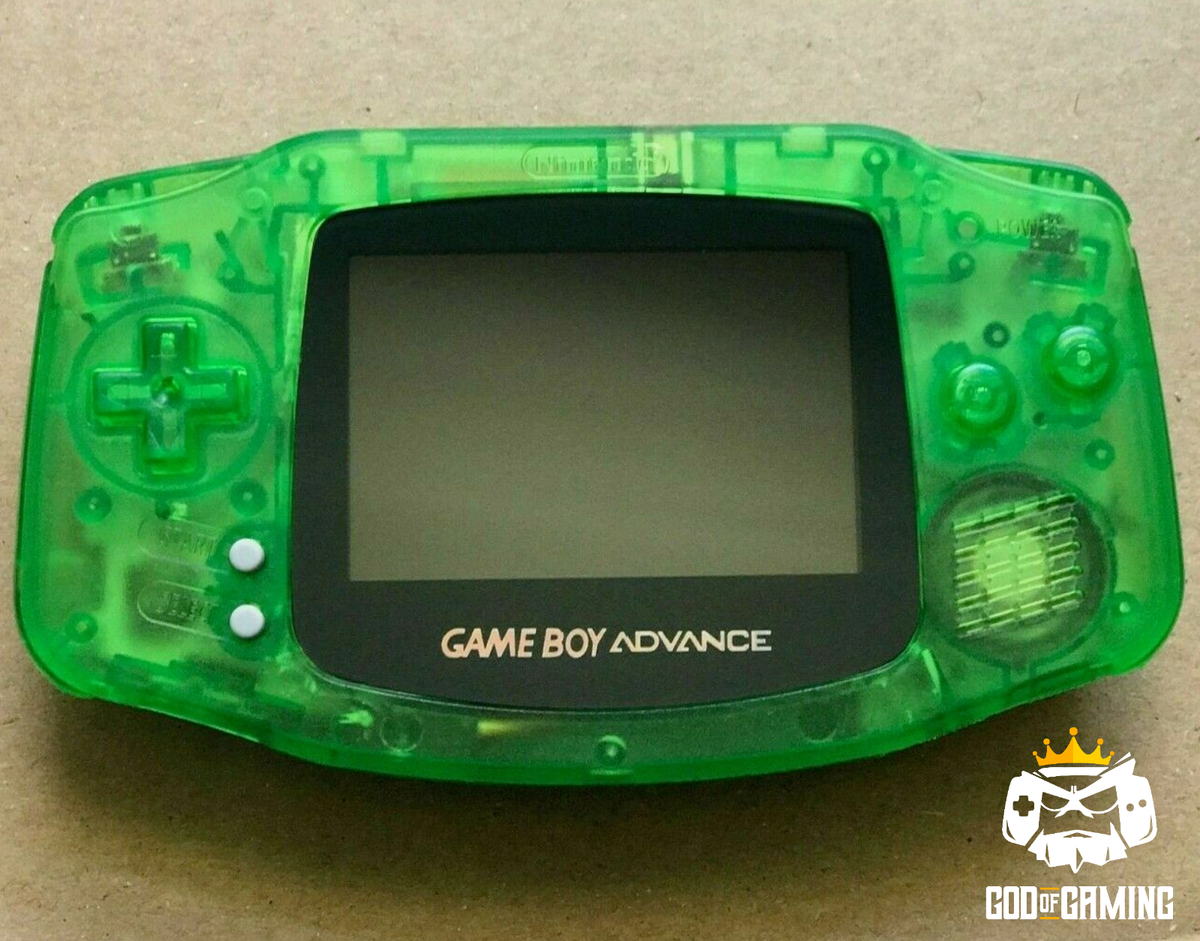 NEW* Nintendo Game Boy Advance GBA CLEAR GREEN System CUSTOM