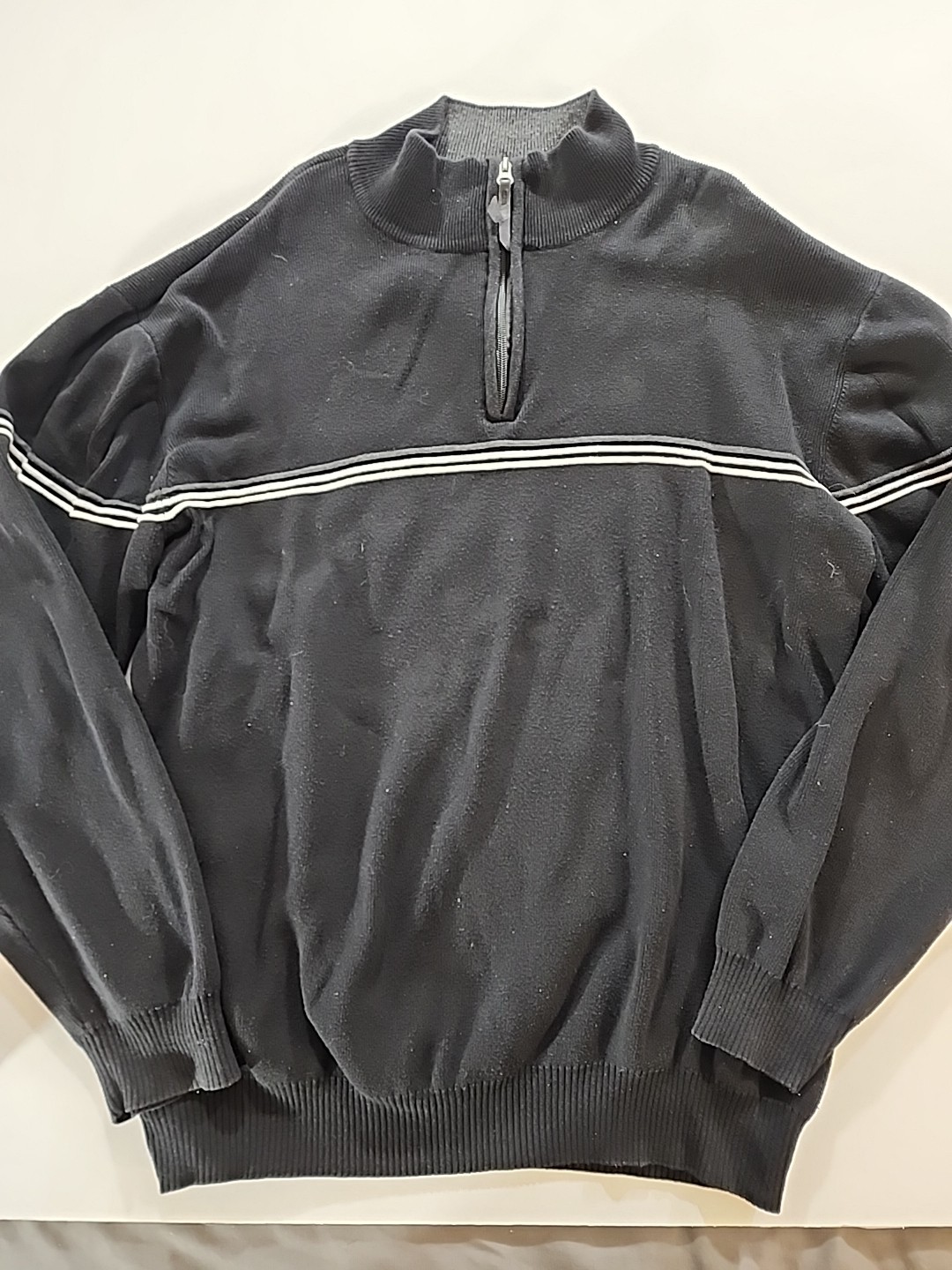 Method Knit Quarter Zip Pullover Sweater Black Me… - image 1