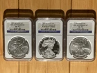 2011 Silver Eagle 25th Anniversary 3 Set Burnished/Proof/Business MS70 PR70 NGC