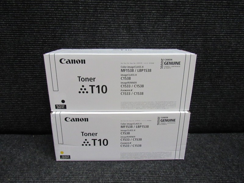 LOT OF 2! GENUINE CANON T10 BLACK/YELLOW (IMAGECLASS X MF1538) TONER
