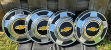 1973-87 Chevy Truck Dog Dish Hub Caps 10.5 Black Yellow Logo Vintagefree Sh
