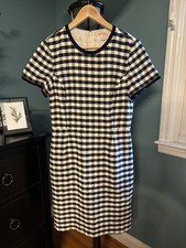 Brooks Brothers Red Fleece Blue/White Gingham Cotton Blend Dress Size 10 Women