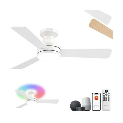 42'' RGB Ceiling Fan with Light, Music Sync Smart Fan with Alexa/Google/App Co...