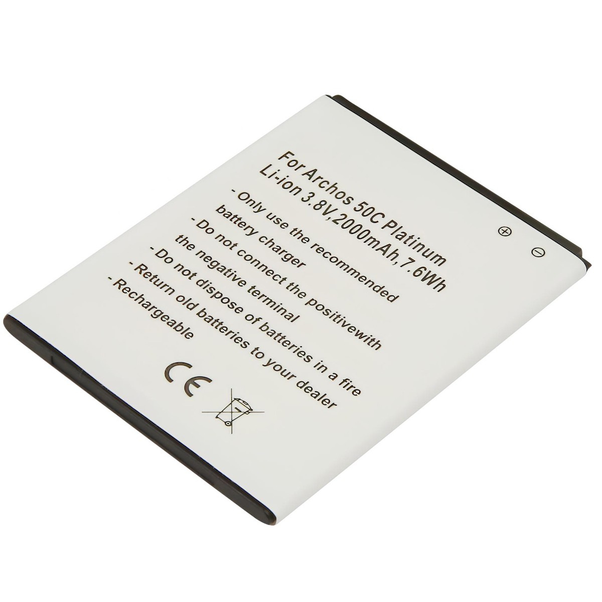 Batterie Archos 50C Platinum 2000mAh de remplacement pour smartphone Avizar blanc