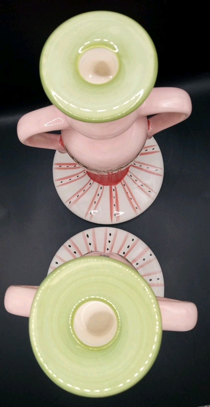 2 Pfaltzgraff Secrets of Pistoulet Lady Candle Stick Holders 9” Thanksgiving Dec