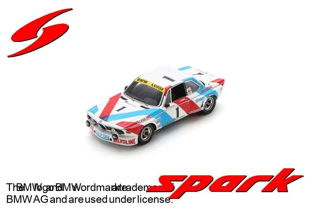 Miniature Spark 1/43 – BMW 3.0 CSi #5 – 24H Spa 1975 – Sauvage / Rieu – SB641