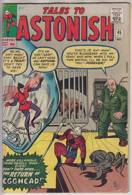 TALES TO ASTONISH # 45  VG/FN 5.0  ANT-MAN & 2ND WASP   PENCE  1963