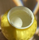 1890-1900 Antique Glass Vase Diamond Pattern, Satin  Cased In Clear Yellow. — photo 7