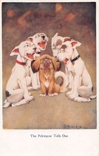 POSTCARD COMIC BONZO THE PEKINGESE TELLS ONE