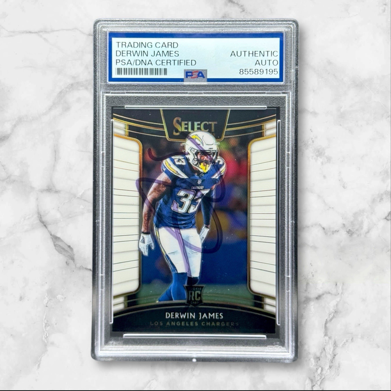 Derwin James Signed 2018 Panini Select White Prizm Rookie RC Auto #99 /75 PSA 
