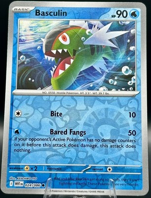 Basculin 024/086 Common White Flare Pokemon TCG Reverse Holo Near Mint