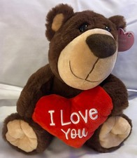I Love You Teddy Bear Plush with Red Heart Soft Stuffed Animal Gift for Someone