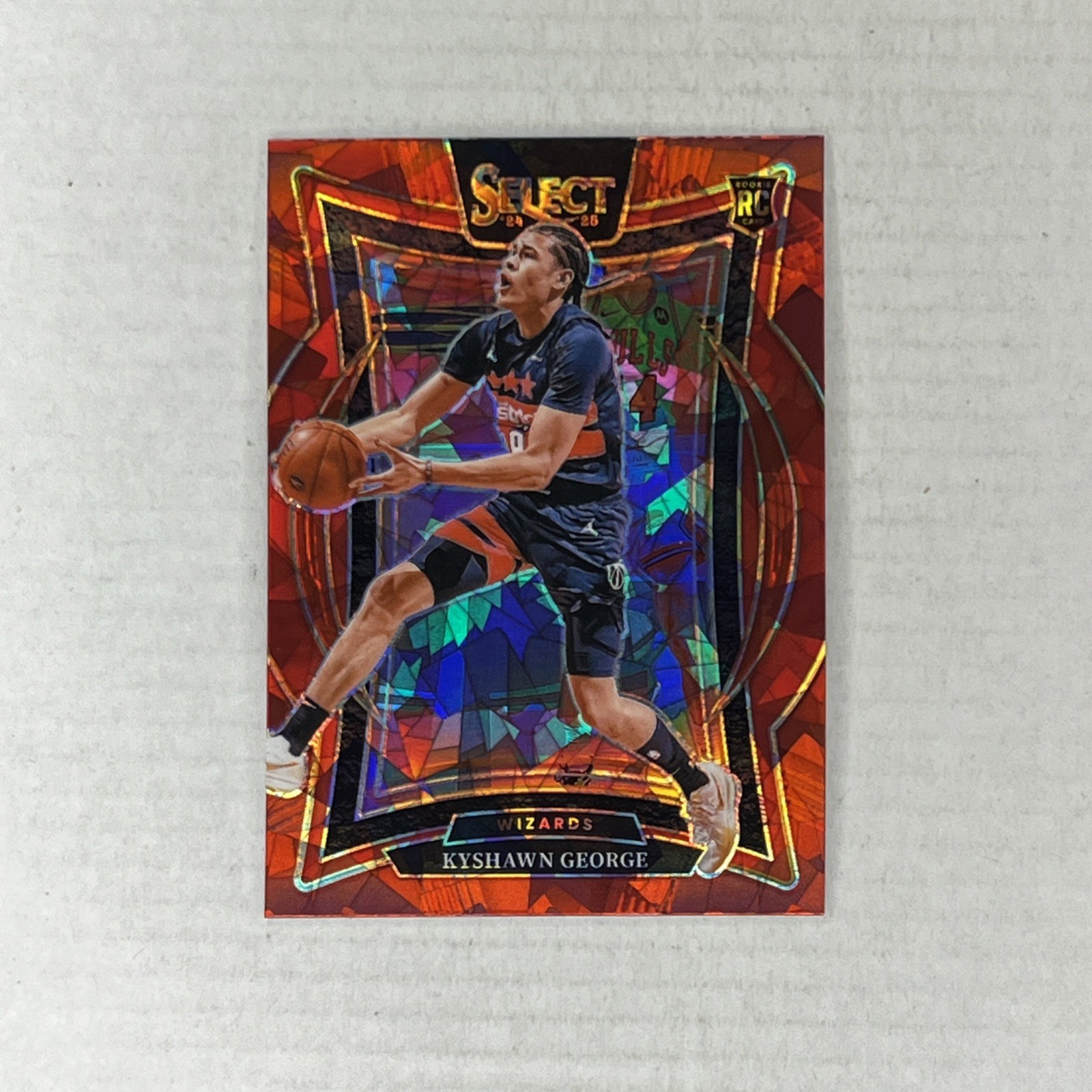 2024-25 Panini Select - Kyshawn George #85 Wizards Red Cracked Ice Prizm
