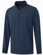 Golf Quarter Zip Pullover Men Moisture Wicking Casual Athletic Heather Perfor...