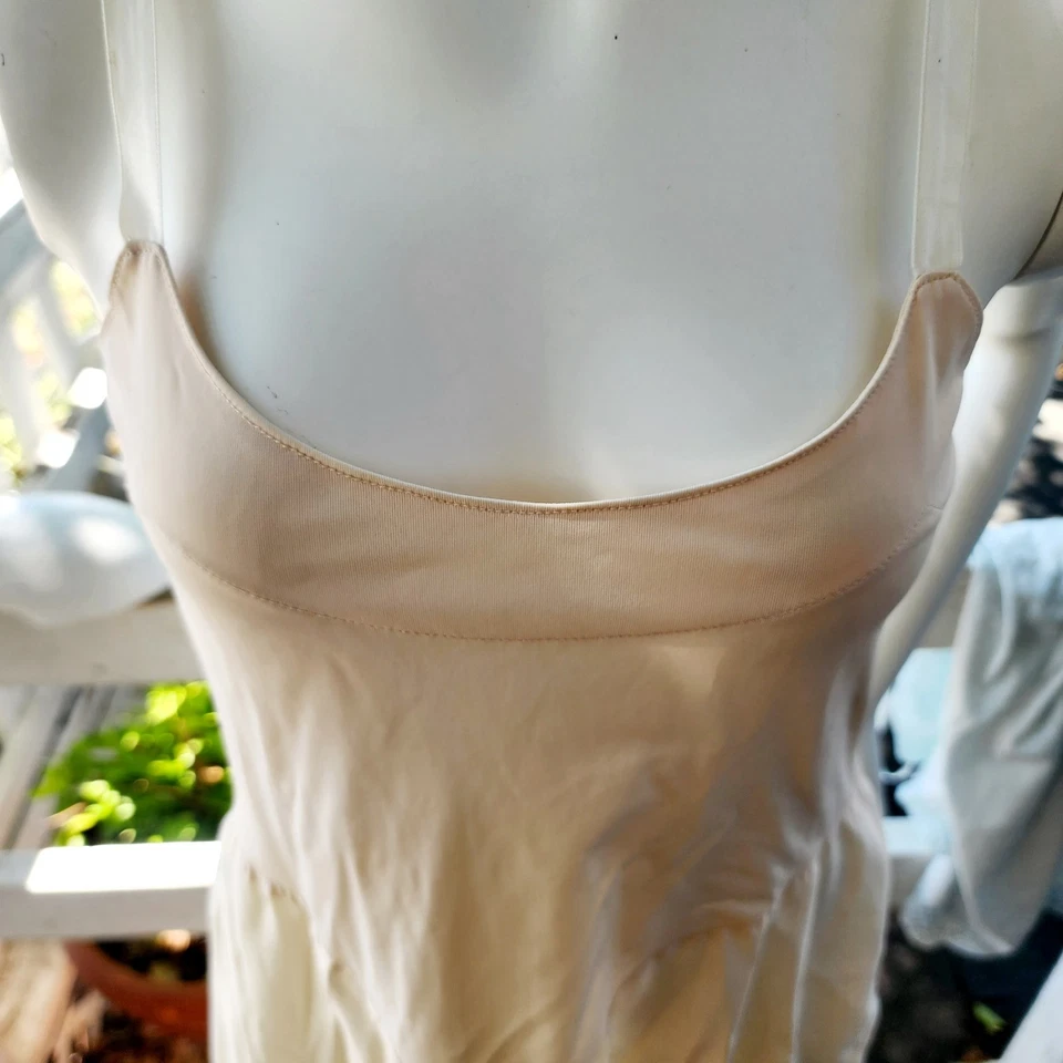 60-70-х годов ручной работы слоновой кости белый полный скольжения платье (см. фотографии для измерения) - Изображение 2 из 4