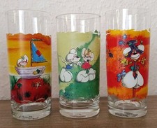 Diddl Gl&auml;ser -  3x Trinkglas Diddlmaus | Kinder| Sammler | Retro 90er