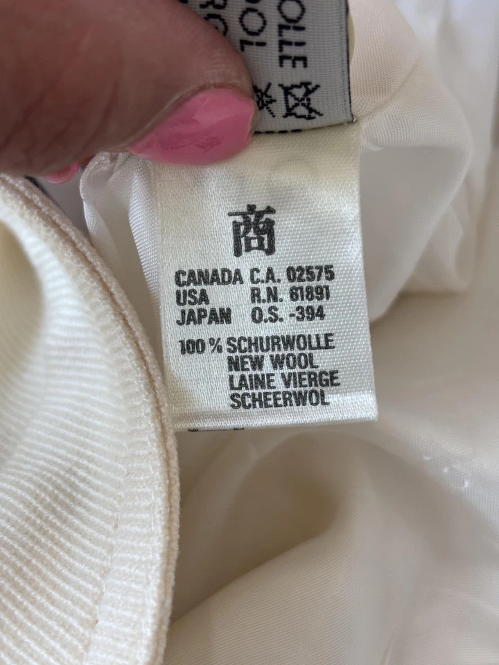 Falda Escada Mujer 36 EE. UU. 8 Beige Lana Cintura Alta Bolsillos Plisados Hecha en Alemania Foto 4 de 4