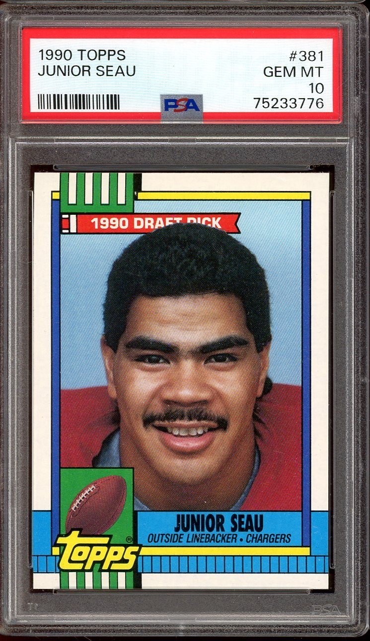 1990 Topps Football #381 Junior Seau PSA 10