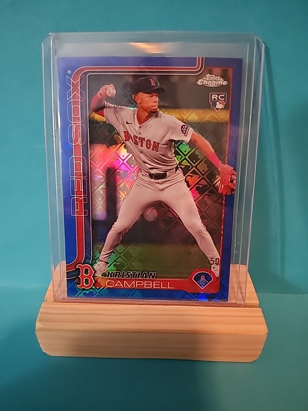 2025 Topps Chrome Logofractor Kristian Campbell #171 Blue Refractor /150 (RC) SP