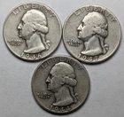 Washington Silver Quarters 3 Different Date
