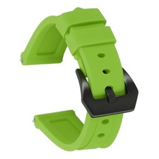 Silicone Watch Bands 20mm Soft Watch Band with Black Buckle, Light Green